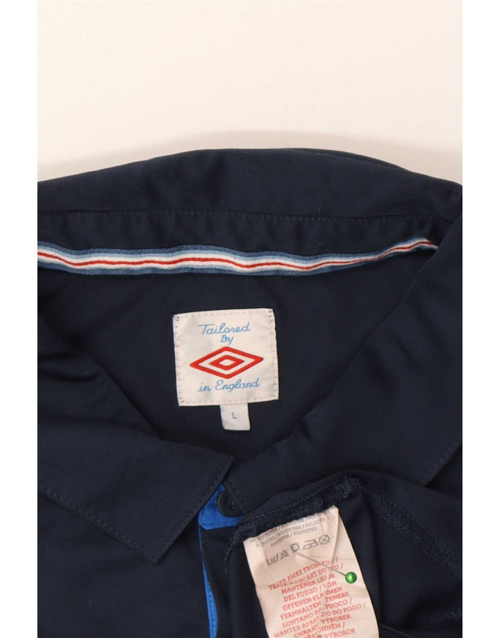 Polo Umbro da uomo grande sportiva in poliestere blu navy