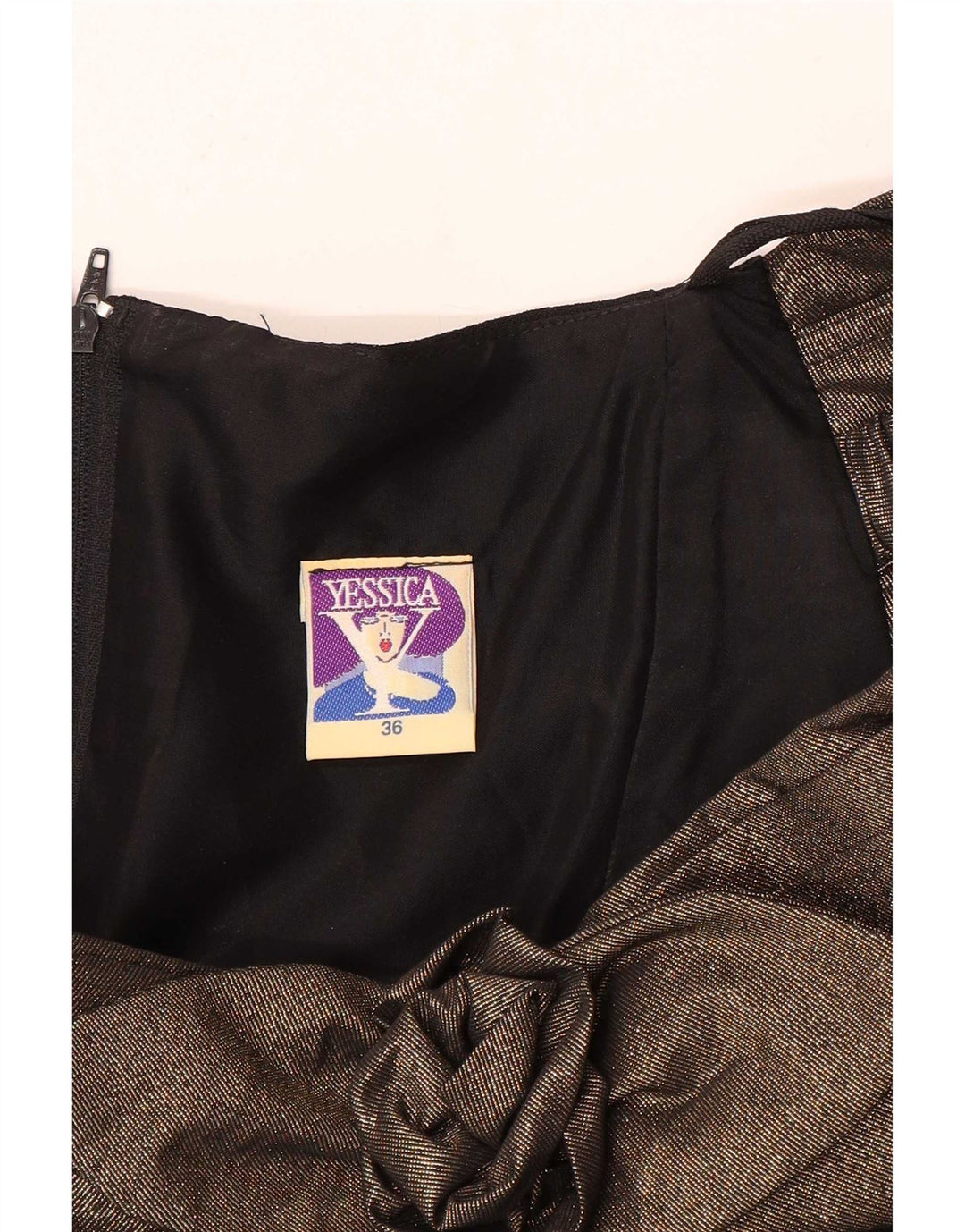 Abito da donna con spalle scoperte Yessica EU 36 Piccolo poliestere color block nero
