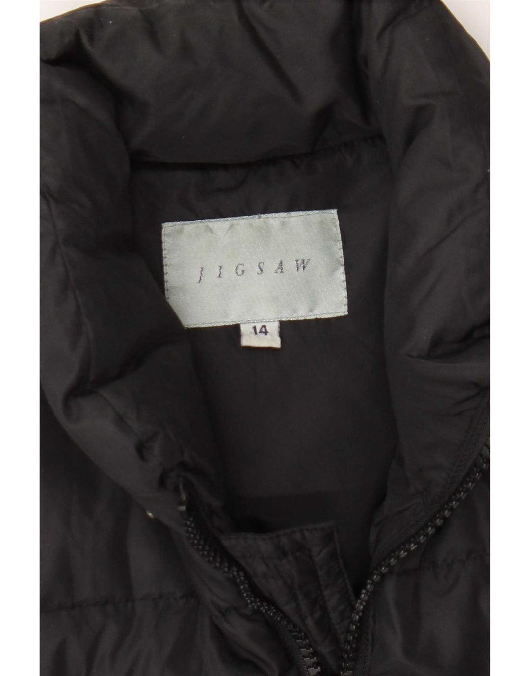 Gilet imbottito da donna Jigsaw UK 14 grande nero