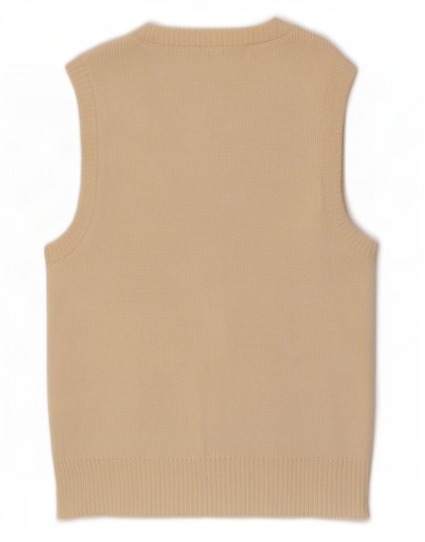 Maglione cardigan senza maniche da donna Zara UK 10 piccolo cotone beige