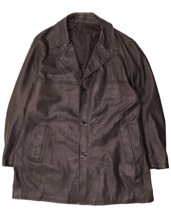 Cappotto in pelle da uomo vintage taglia 62 4XL in pelle nera