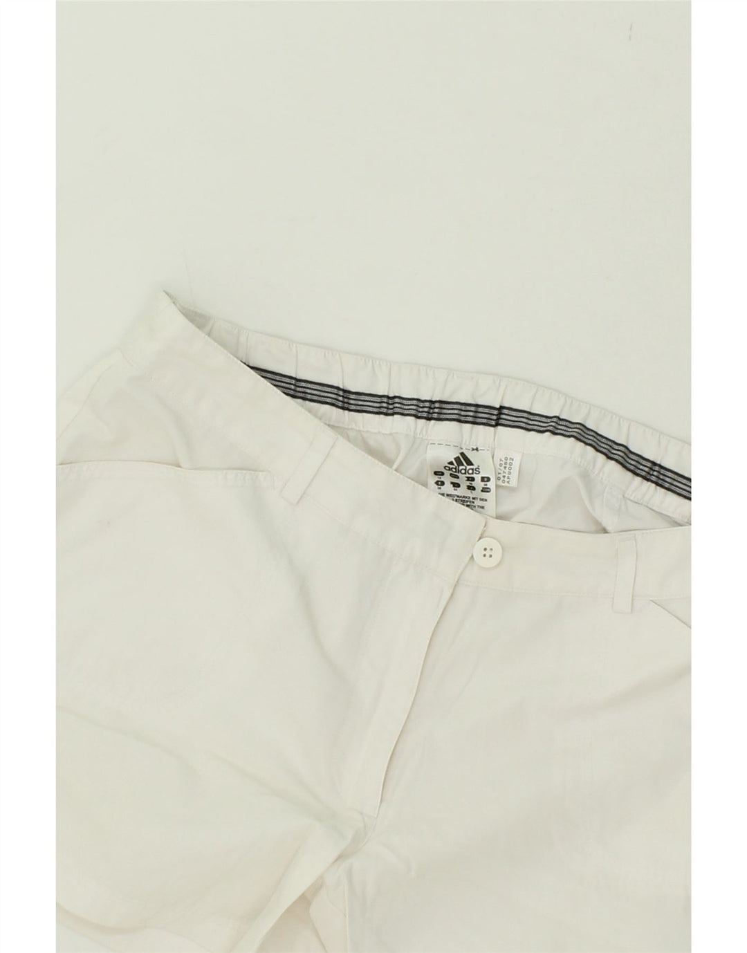 ADIDAS Womens Casual Shorts UK 12 Medium W30  White Cotton Vintage Adidas and Second-Hand Adidas from Messina Hembry 
