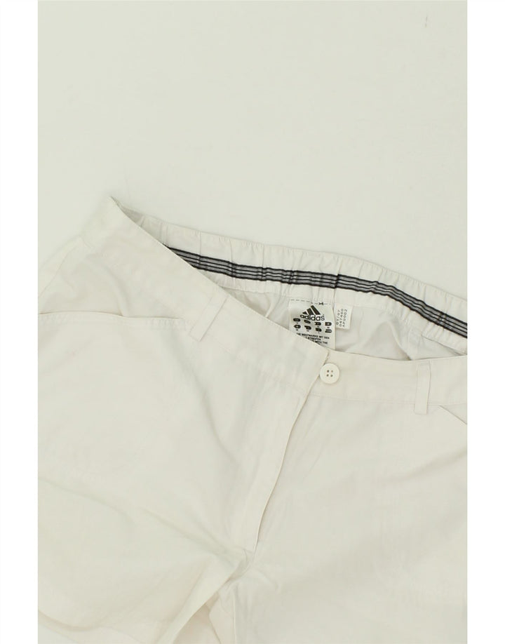 ADIDAS Womens Casual Shorts UK 12 Medium W30  White Cotton Vintage Adidas and Second-Hand Adidas from Messina Hembry 