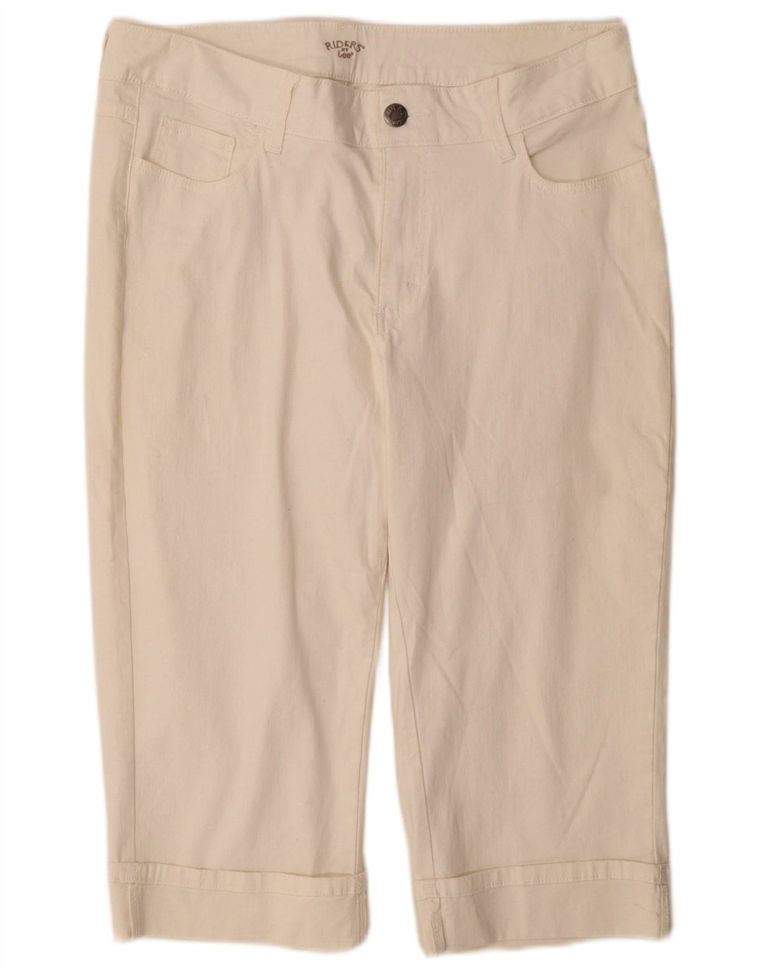 Pantaloni Capri da donna Lee US 16 2XL W36 L20 Cotone bianco