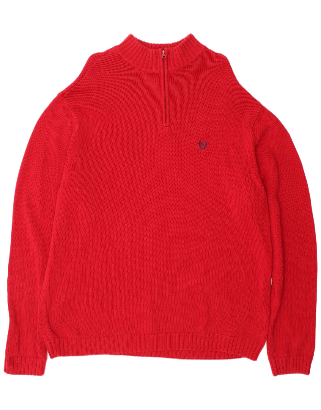 Maglione da uomo Chaps con zip e collo 2XL in cotone rosso