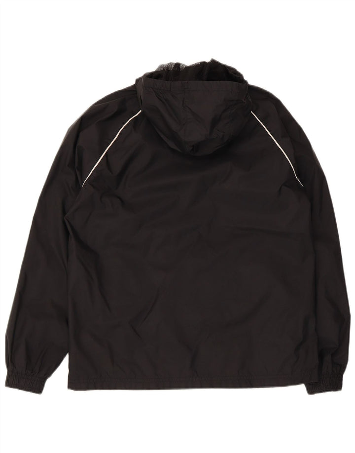 Giacca antipioggia con cappuccio Adidas da ragazzo 11-12 anni in poliestere nero