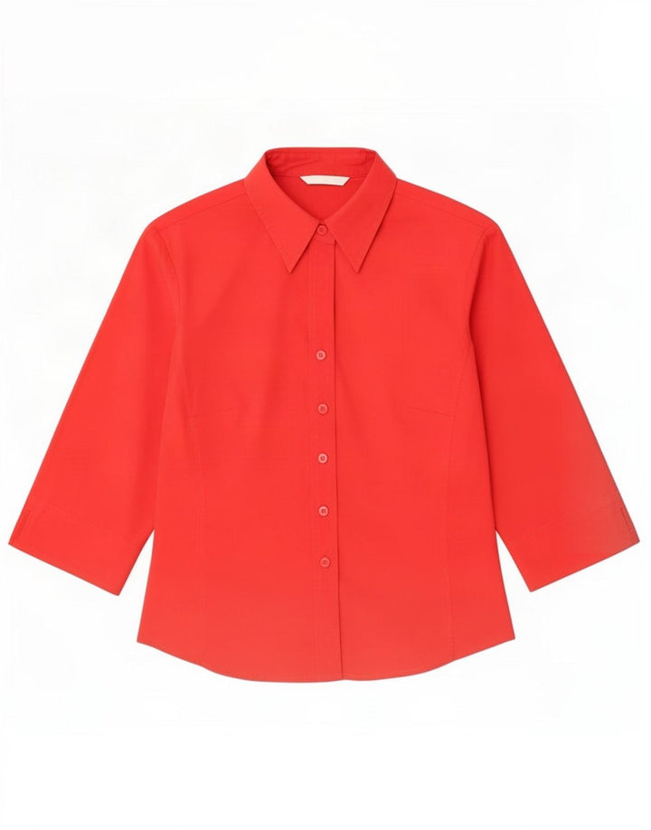 Camicia a maniche a 3/4 da donna Marks & Spencer UK 10 Small Rosso Cotone