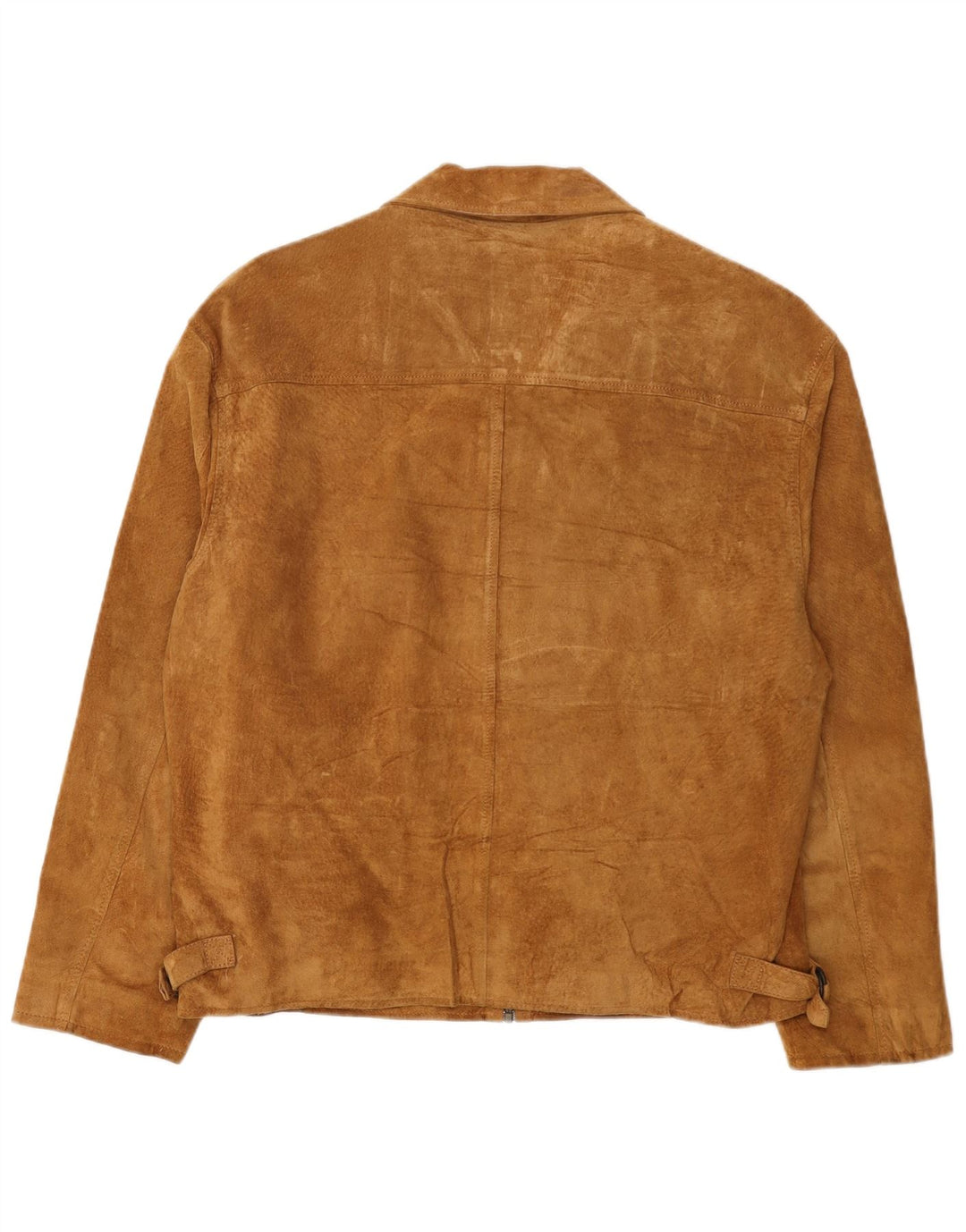 Giacca vintage in pelle scamosciata da uomo IT 50 grande in pelle beige