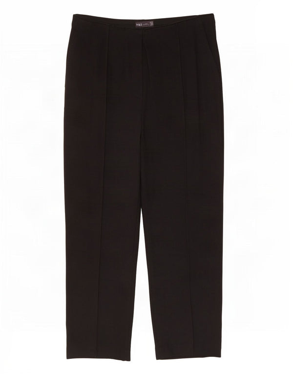 Pantaloni Capri dritti da donna Marks & Spencer UK 14 Large W30 L23 Neri