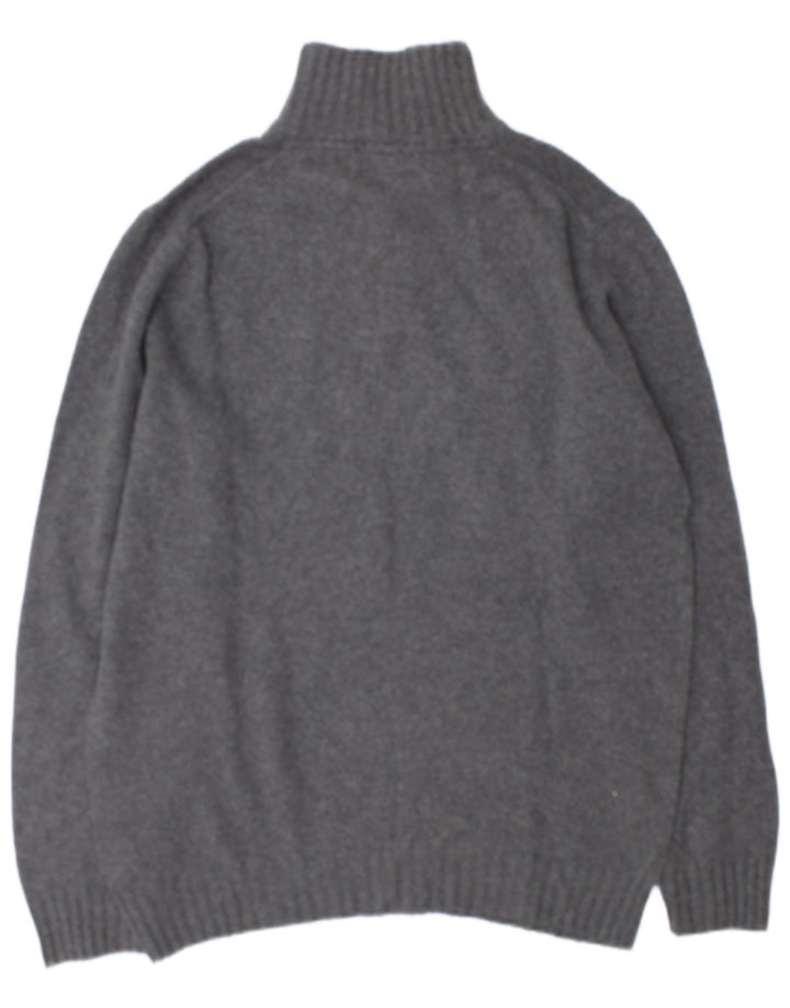 Maglione da uomo North Sails con collo a bottoni 2XL in lana grigia