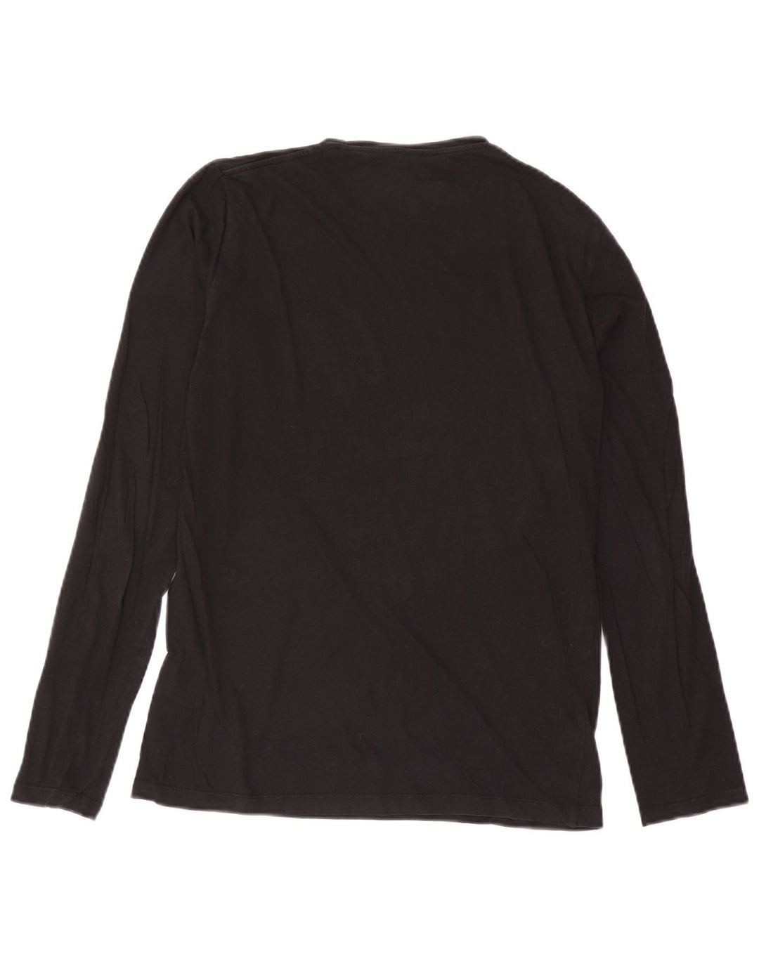 Trussardi Jeans Top Grafico da Uomo Manica Lunga Cotone Nero Medio