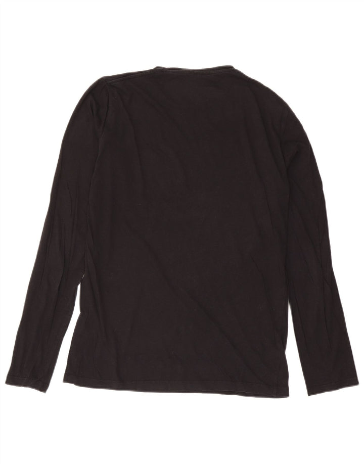 Trussardi Jeans Top Grafico da Uomo Manica Lunga Cotone Nero Medio