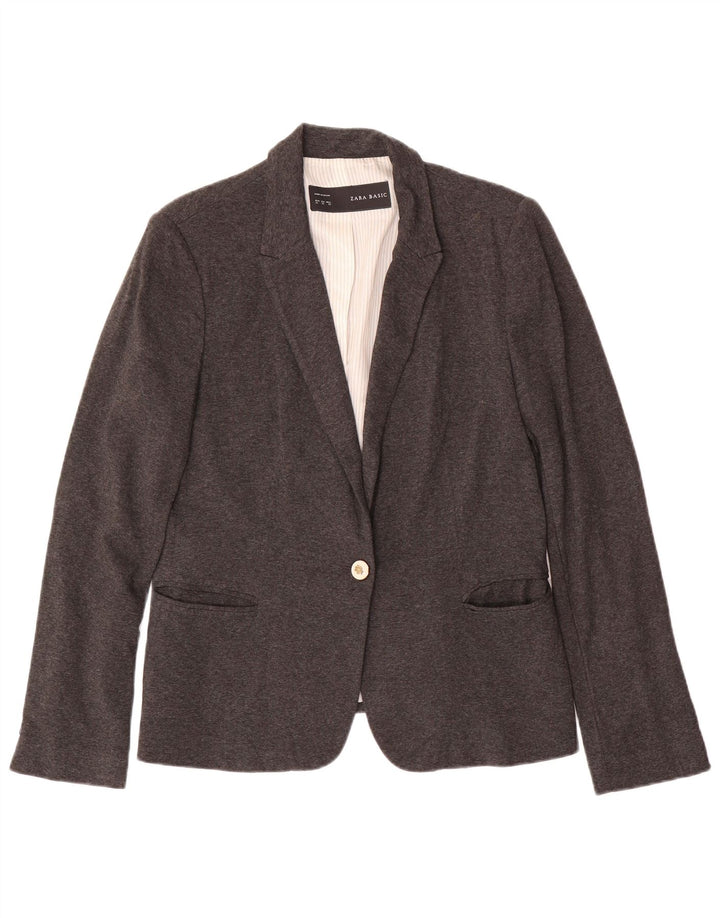 Giacca blazer a 1 bottone da donna Zara UK 18 XL grigia