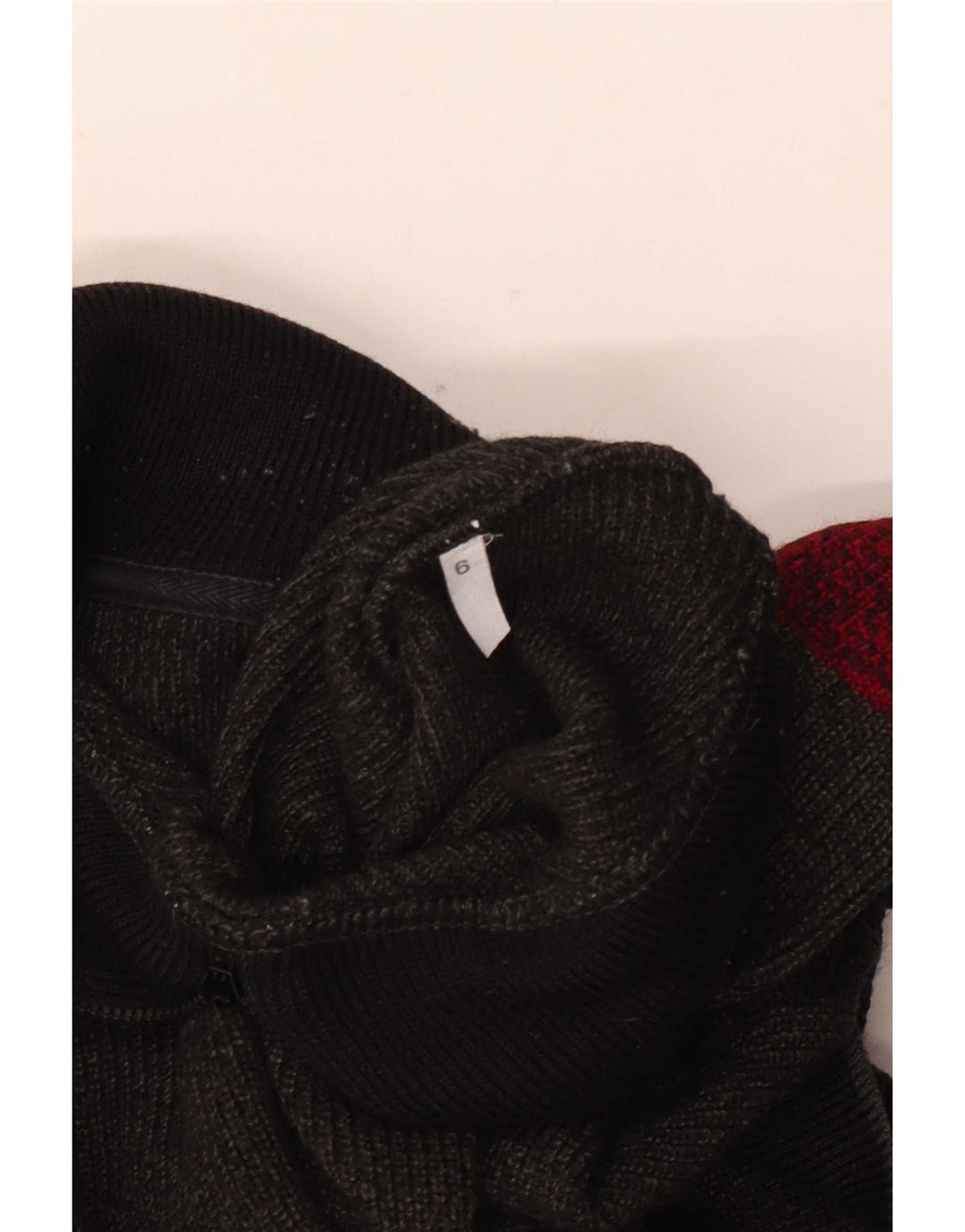 Maglione vintage da uomo con zip e collo in lana vergine a righe grandi grigie