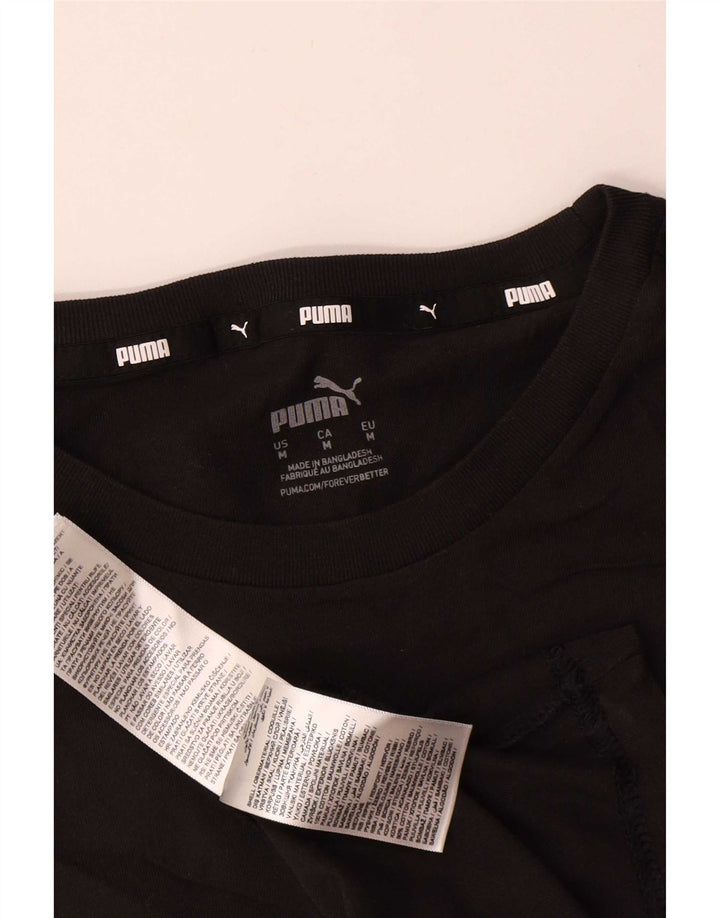 T-shirt grafica da uomo Puma Top in cotone nero medio