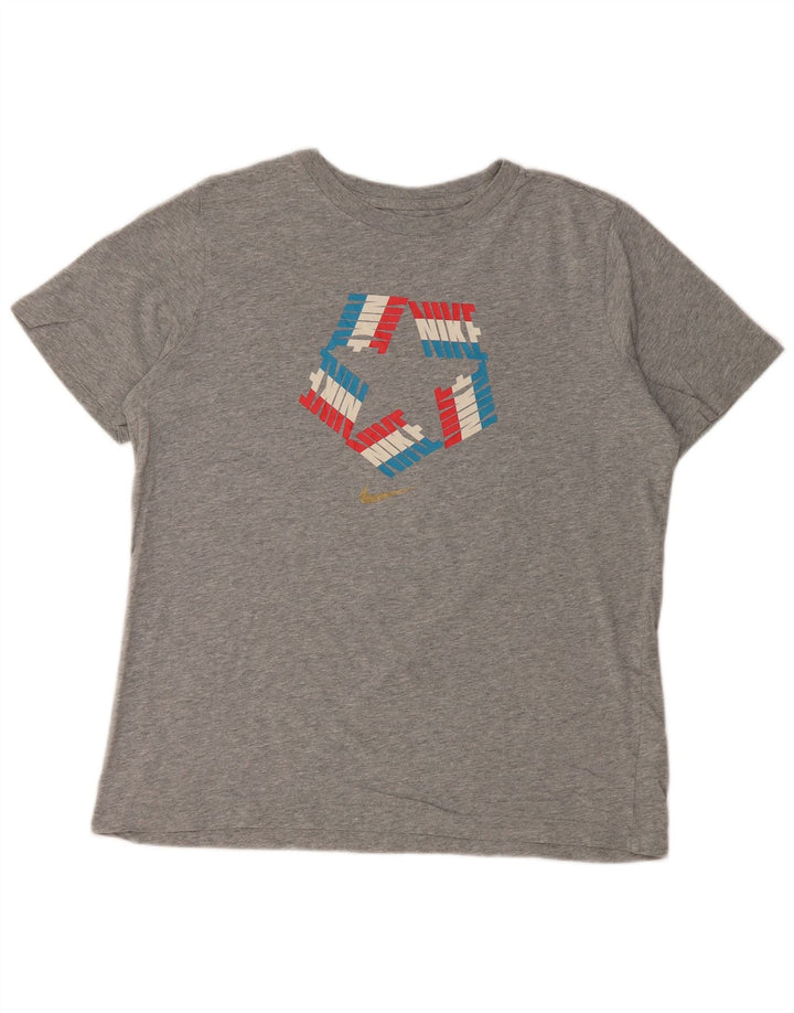 T-shirt grafica NIKE da donna con vestibilità standard, UK 18 XL, cotone grigio