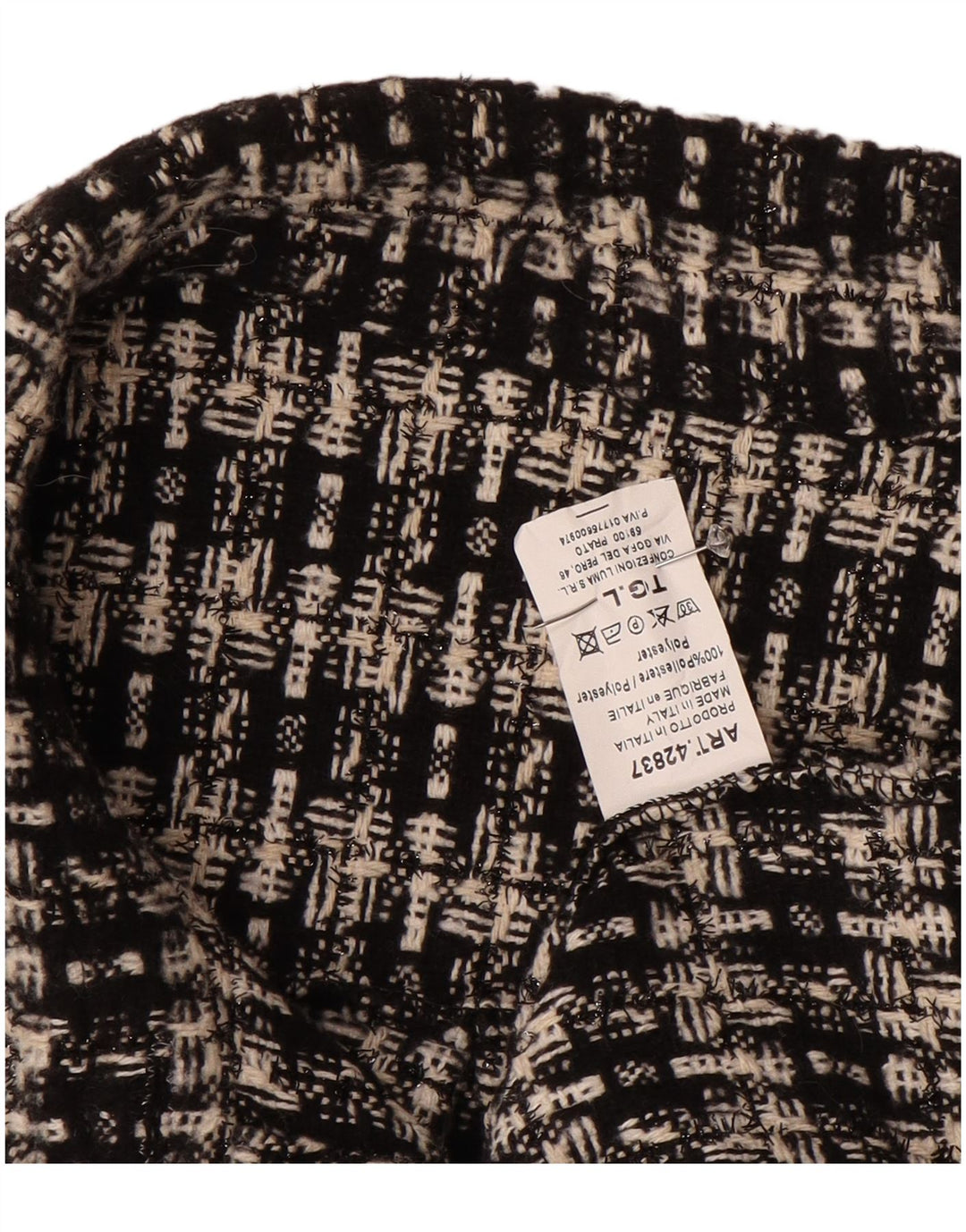 Camicia overshirt da donna vintage in maglia UK 16 grande poliestere a quadri neri