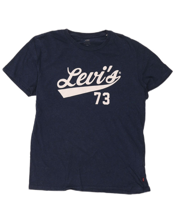 T-shirt grafica da uomo Levi's Top Large in cotone blu navy