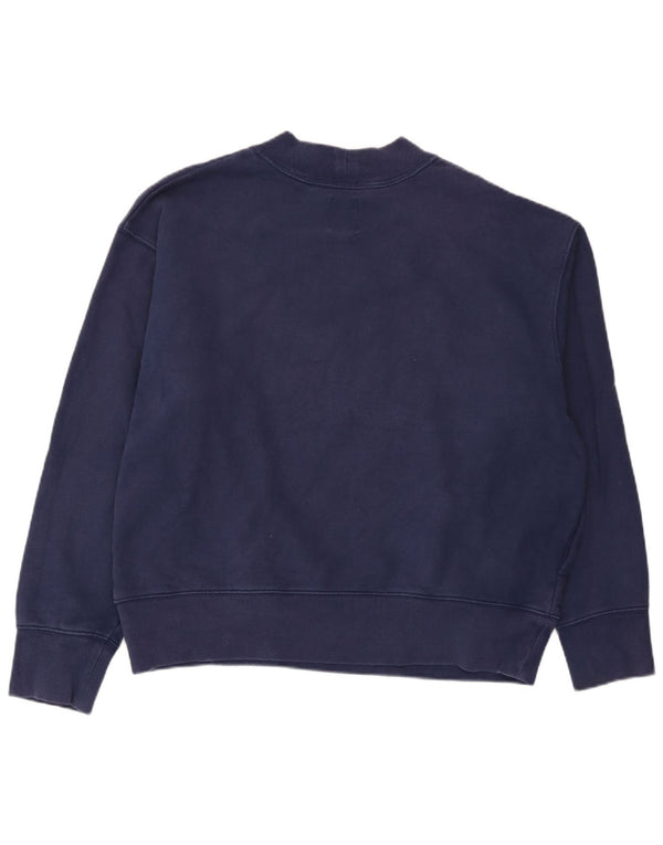 Gap Felpa con grafica da donna Maglione UK 16 Large Blu Navy Cotone