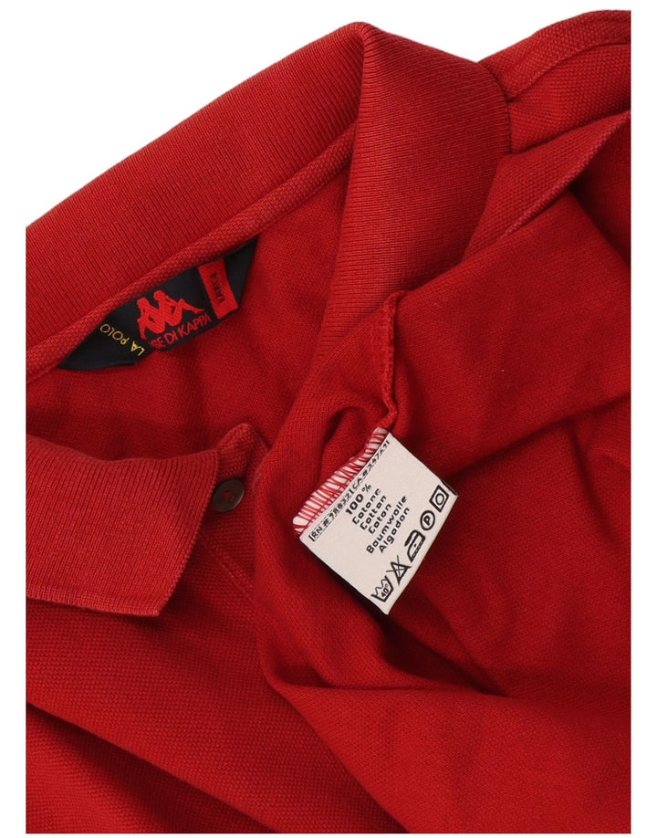 Polo Kappa Uomo Manica Lunga Large Rossa in Cotone