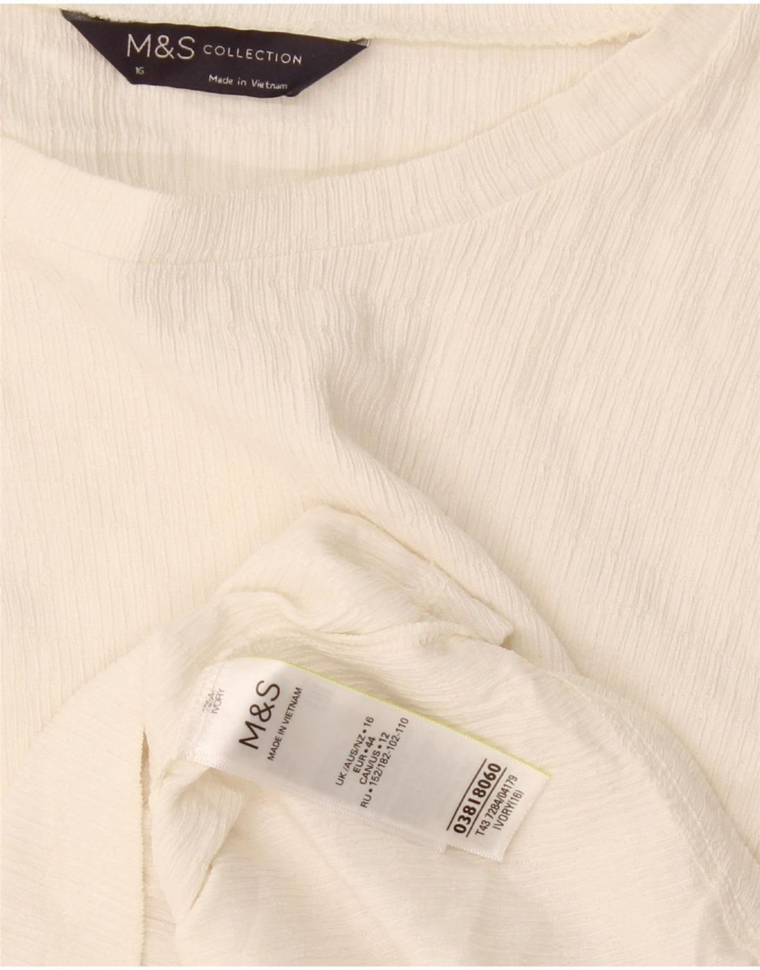 Camicetta a maniche lunghe da donna Marks & Spencer UK 16 grande bianco sporco