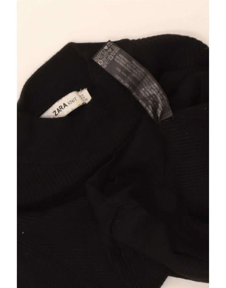 Top corto da donna Zara a maniche lunghe UK 8 piccolo in viscosa nera