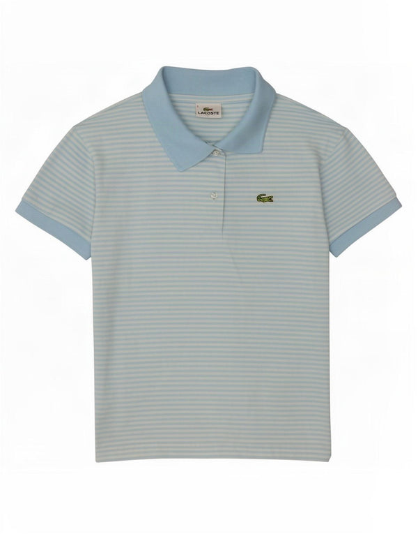 Polo Lacoste per ragazze 11-12 anni grande gessato blu