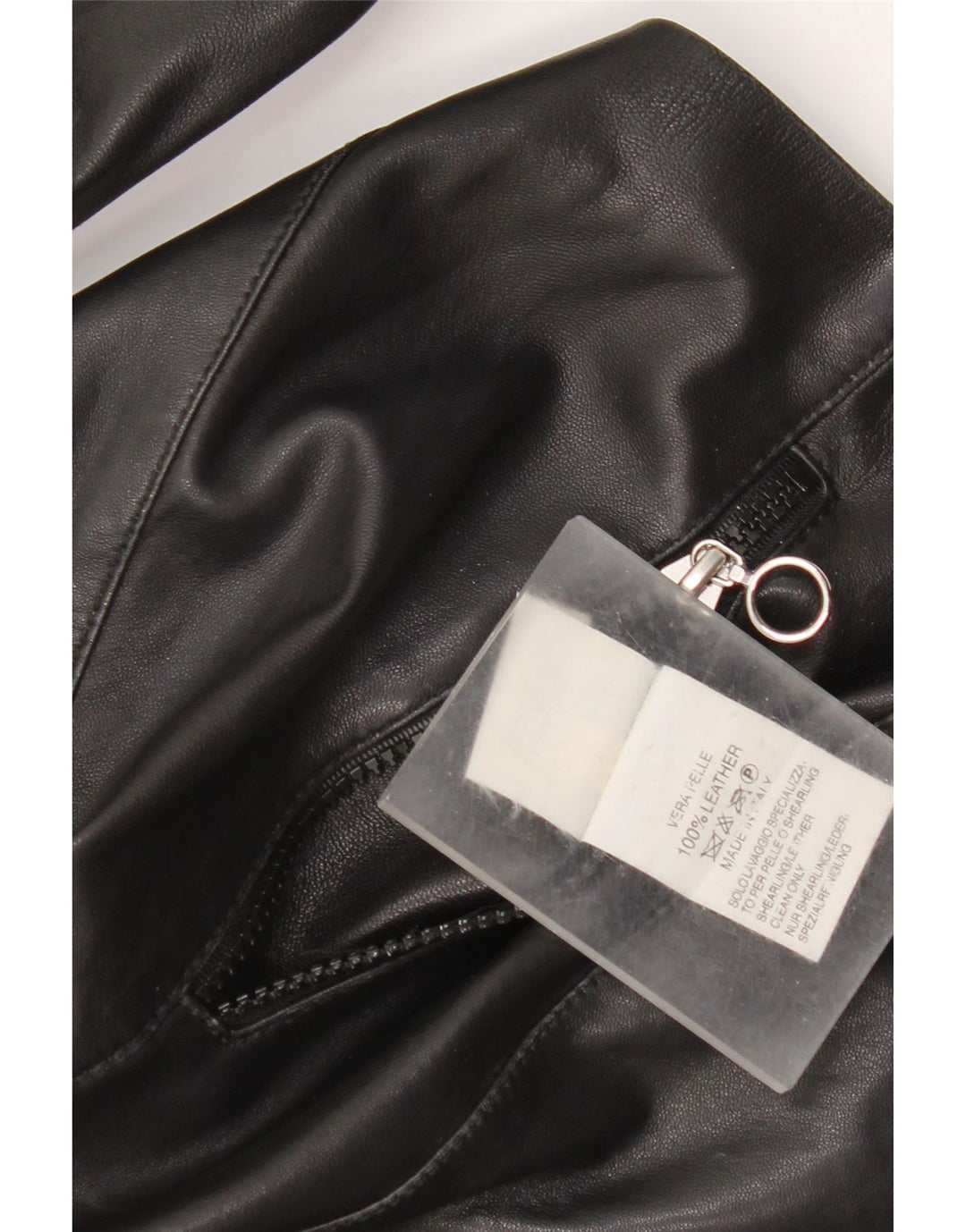 Giacca in pelle da donna vintage UK 14 in pelle nera media