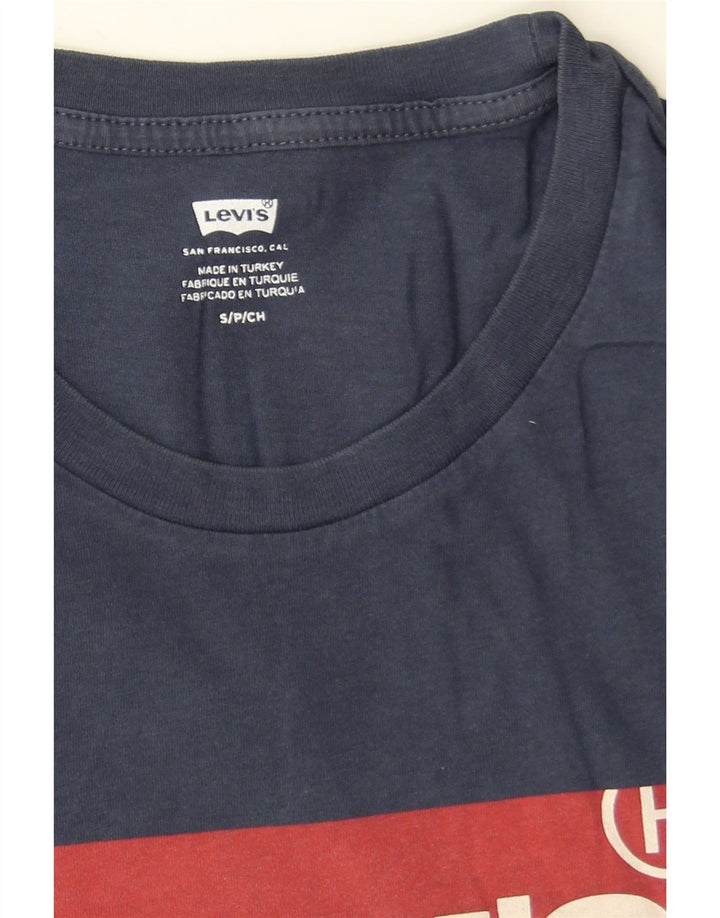 T-shirt grafica da uomo Levi's Top Small in cotone blu navy