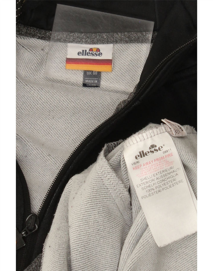 Maglione con cappuccio e zip da uomo Ellesse, poliestere color block medio nero