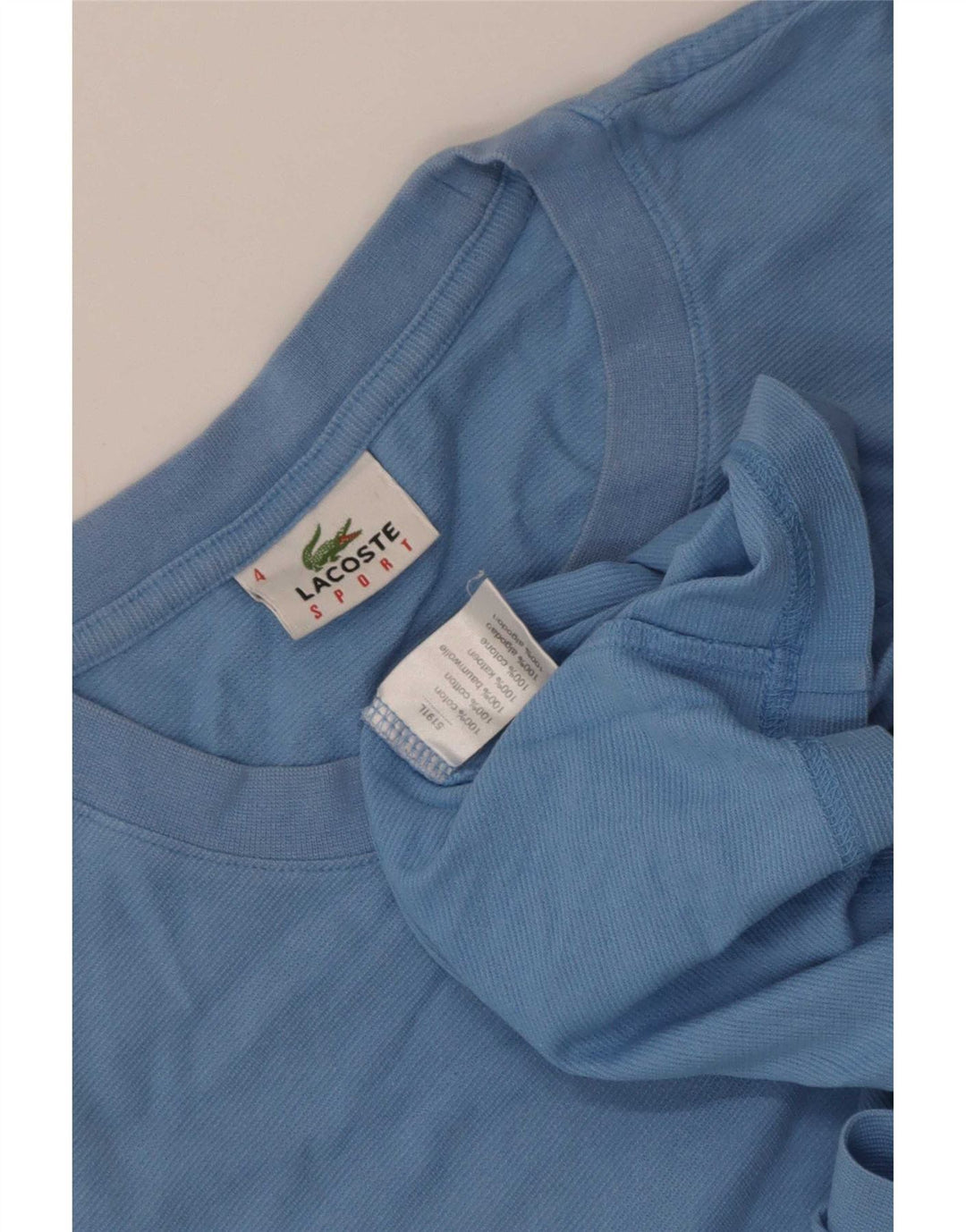 T-shirt da uomo Lacoste taglia 4 in cotone blu medio