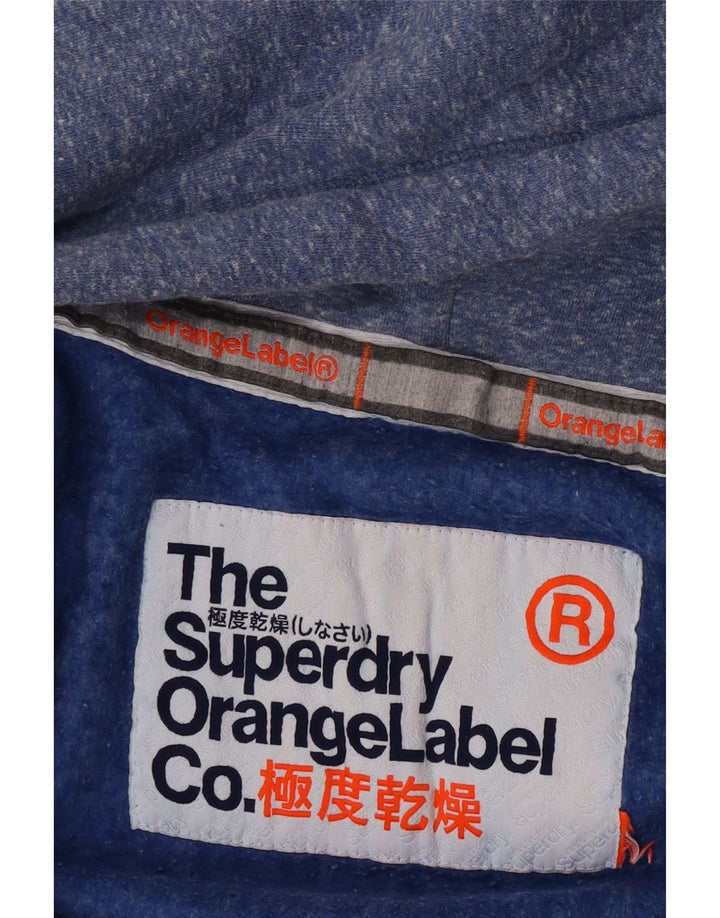 Felpa con cappuccio e zip da donna Superdry UK 14 blu medio chiazzato