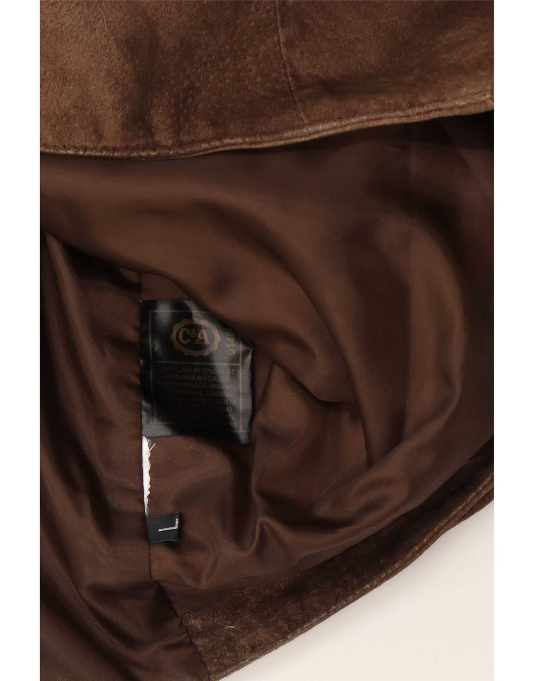 Gilet da uomo in pelle scamosciata C&A grande in pelle marrone