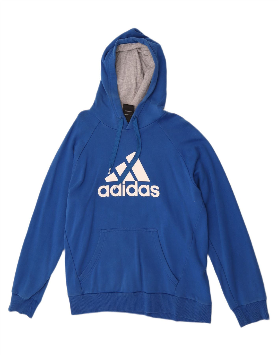 Felpa con cappuccio grafica da uomo Adidas in cotone blu medio