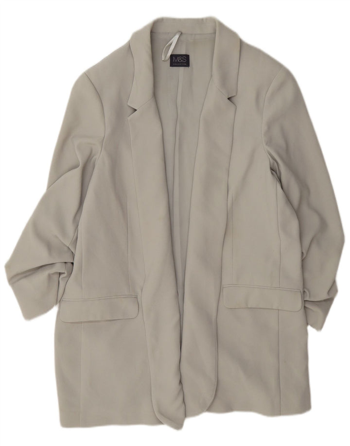 Giacca blazer aperta lunga da donna Marks & Spencer UK 12 Grigio medio