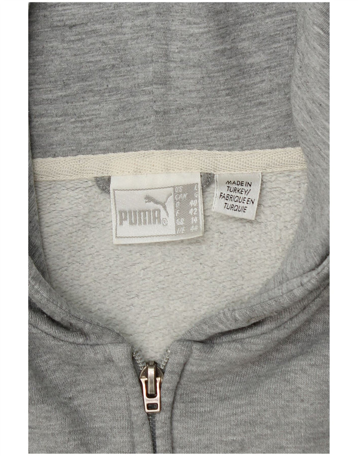 Felpa con cappuccio e zip da donna Puma UK 14 Grigio medio chiazzato