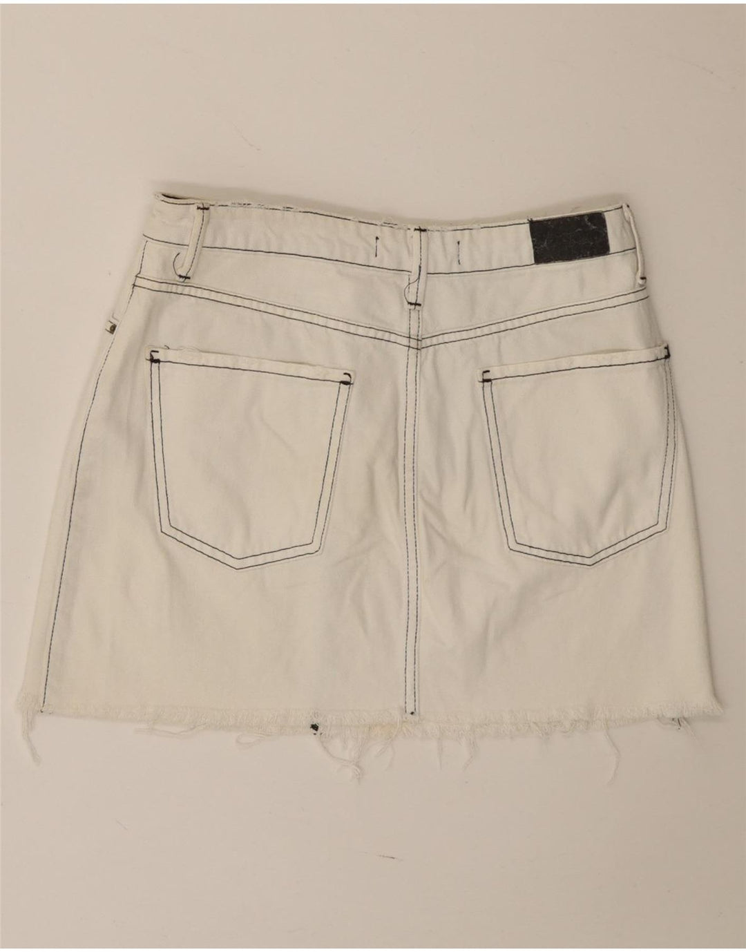 Minigonna di jeans Zara da donna piccola W27 bianca