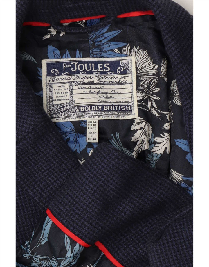 Giacca blazer da donna a 2 bottoni Joules UK 14 grande pied de poule blu navy