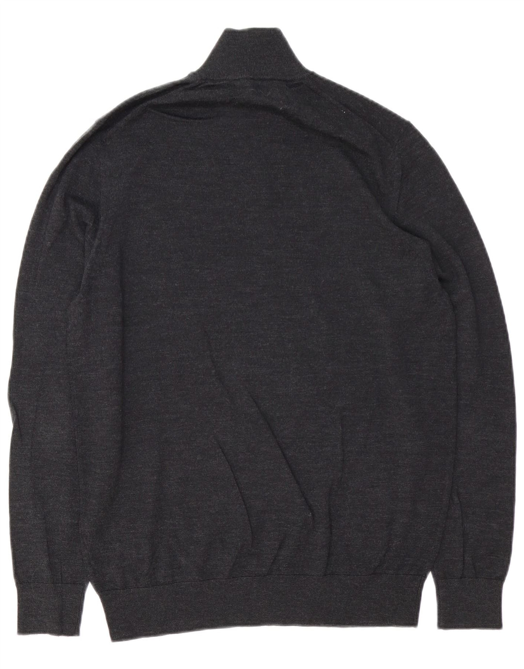 Maglione da uomo con collo con zip autografato Marks & Spencer grigio medio