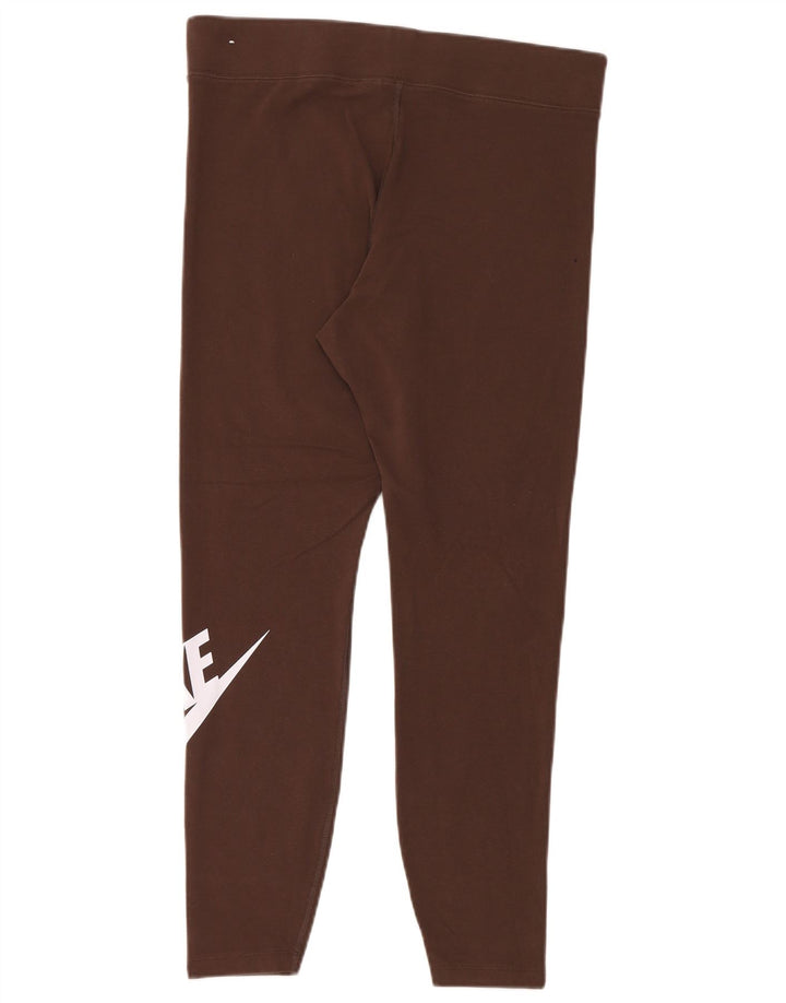 Leggings grafici da donna Nike UK 18 XL cotone marrone