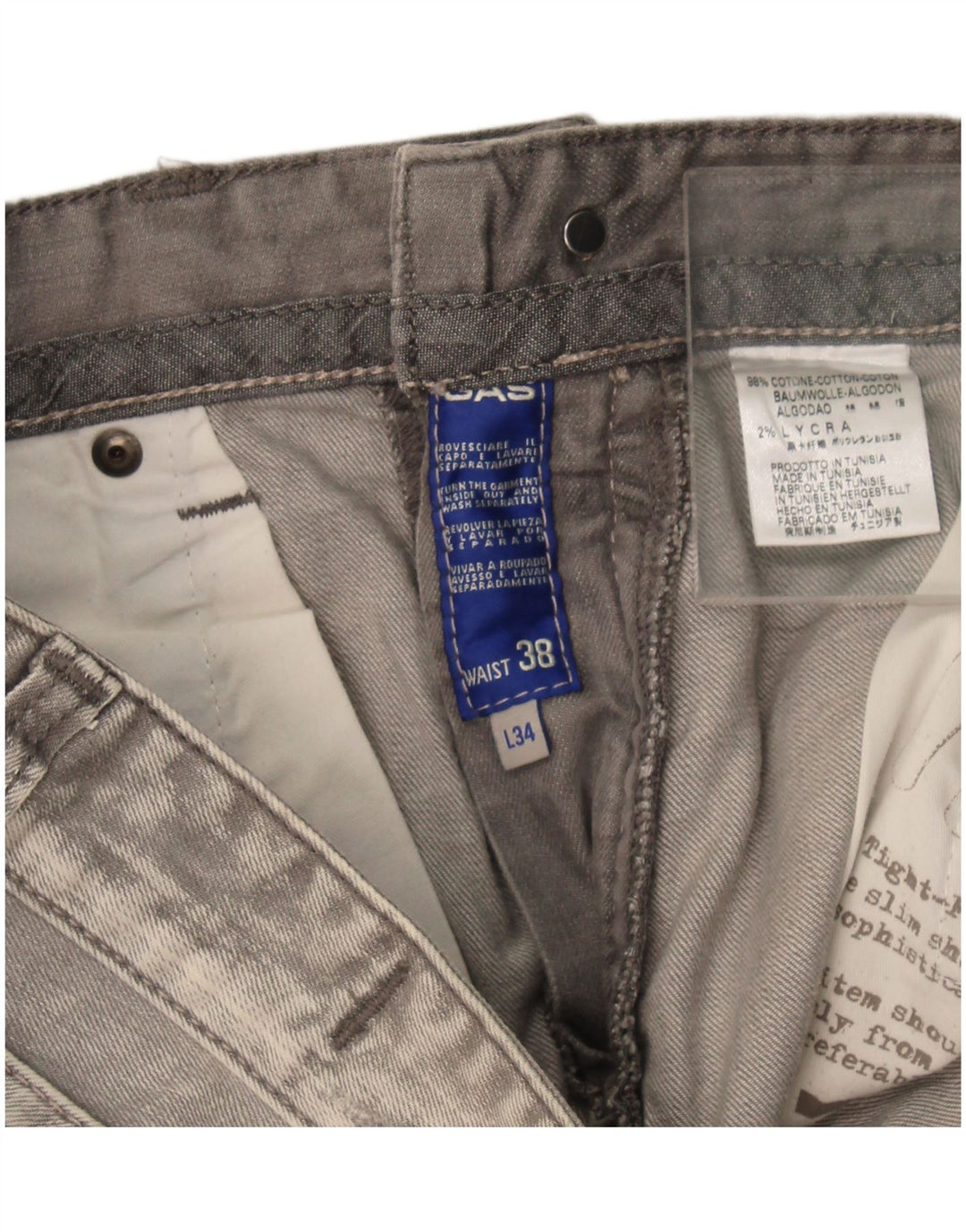 Jeans dritti da donna Gas W38 L34 cotone grigio