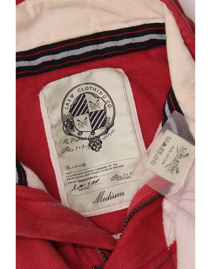 Crew Clothing Polo da rugby da uomo con zip e collo in cotone rosso medio