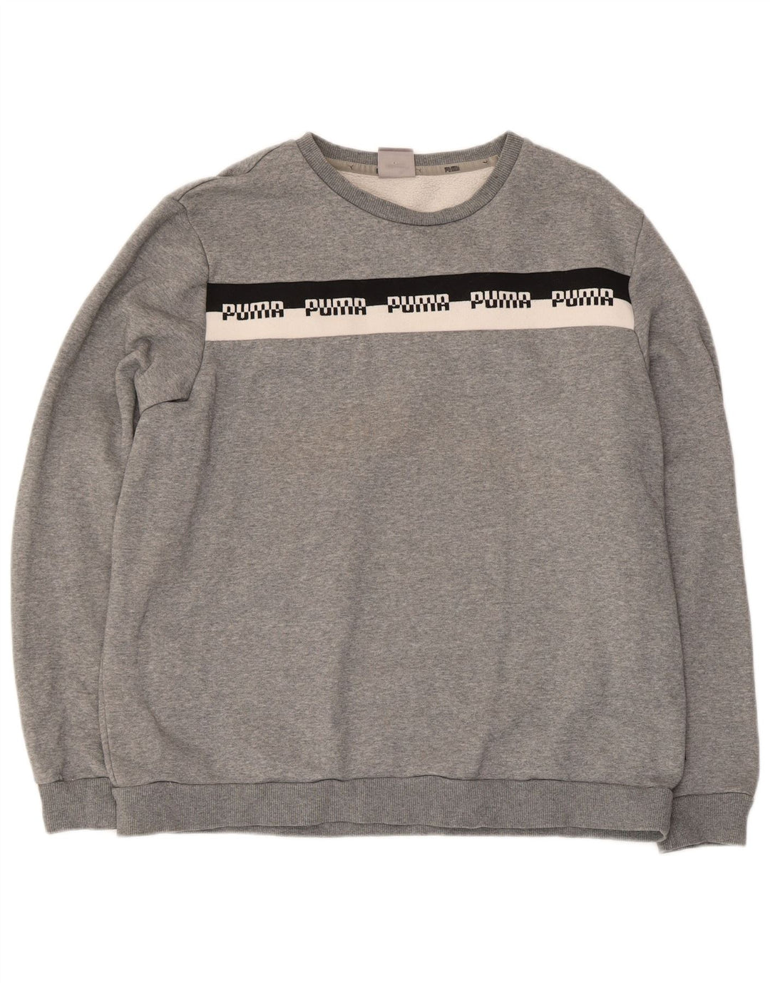 Felpa da uomo Puma Jumper XL in cotone chiazzato grigio