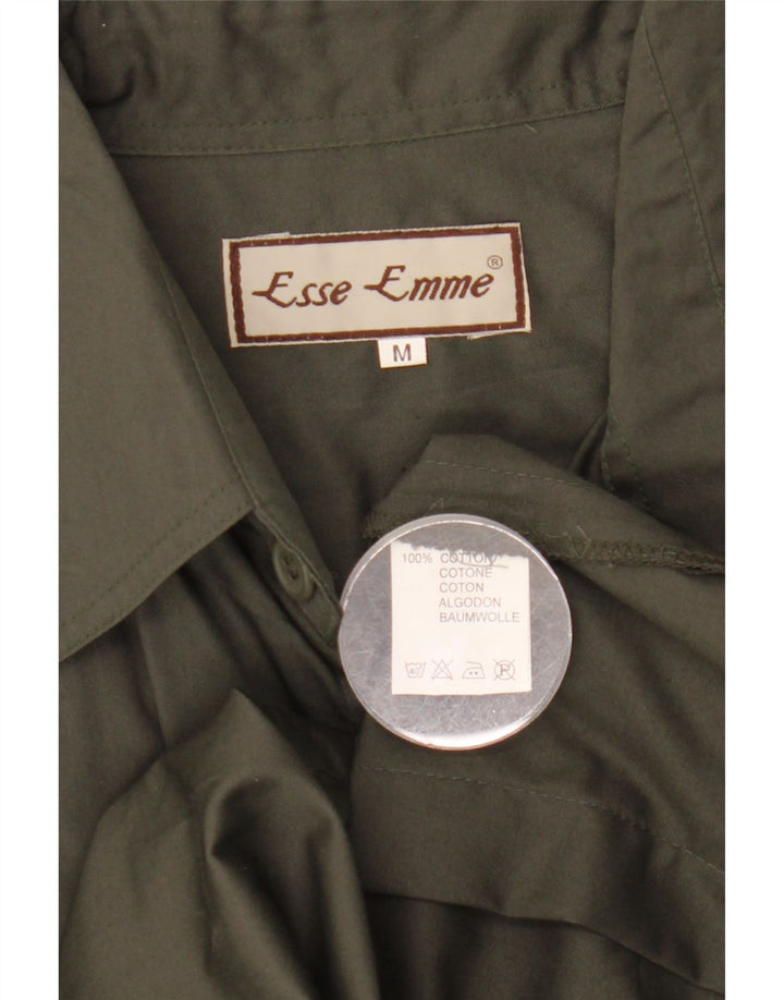 ESSE EMME Camicia militare a maniche corte da uomo in cotone kaki medio