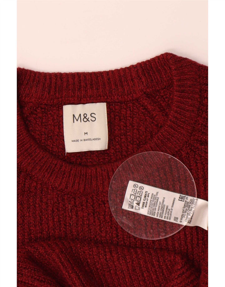 Maglione maglione girocollo da uomo Marks & Spencer medio bordeaux in poliammide