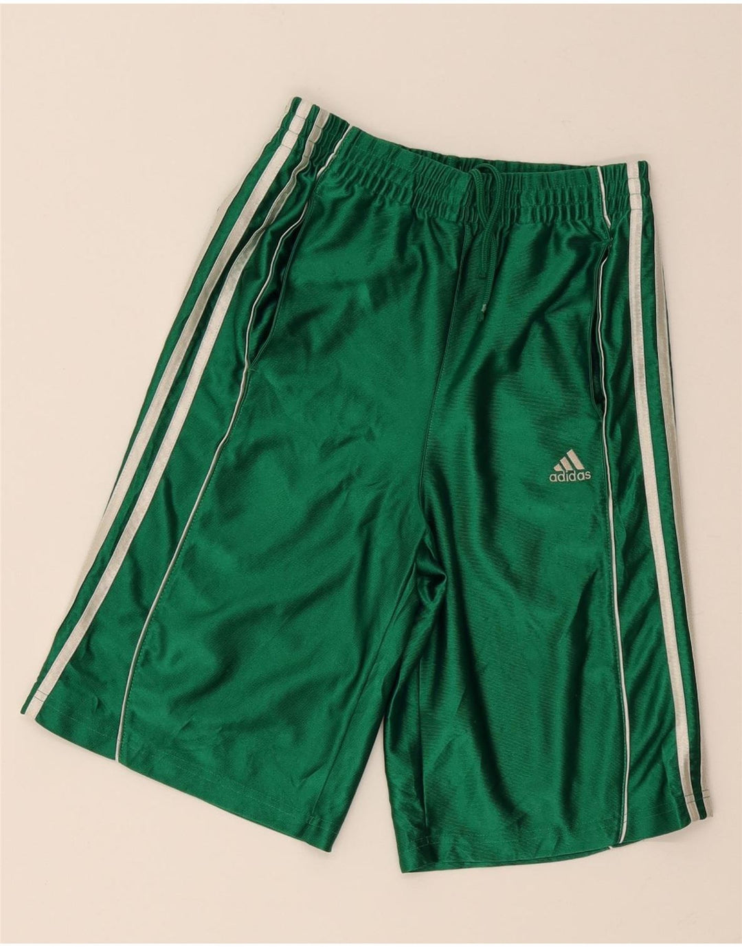Pantaloncini sportivi Adidas da ragazzo 10-11 anni in poliestere verde medio