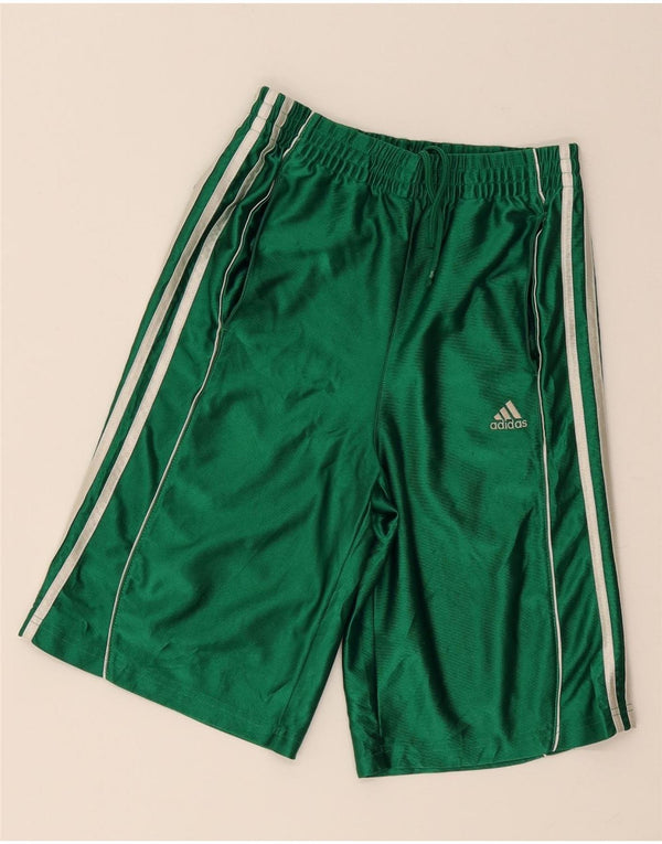 Pantaloncini sportivi Adidas da ragazzo 10-11 anni in poliestere verde medio
