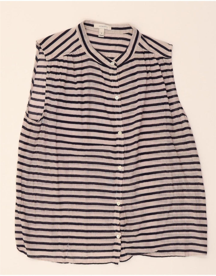 J. CREW Womens Shirt Blouse US 10 Large Navy Blue Striped Nautical Vintage J. Crew and Second-Hand J. Crew from Messina Hembry 