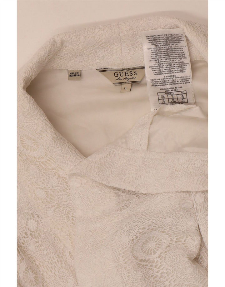 Giacca blazer da donna a 1 bottone Guess UK 12 poliestere bianco medio
