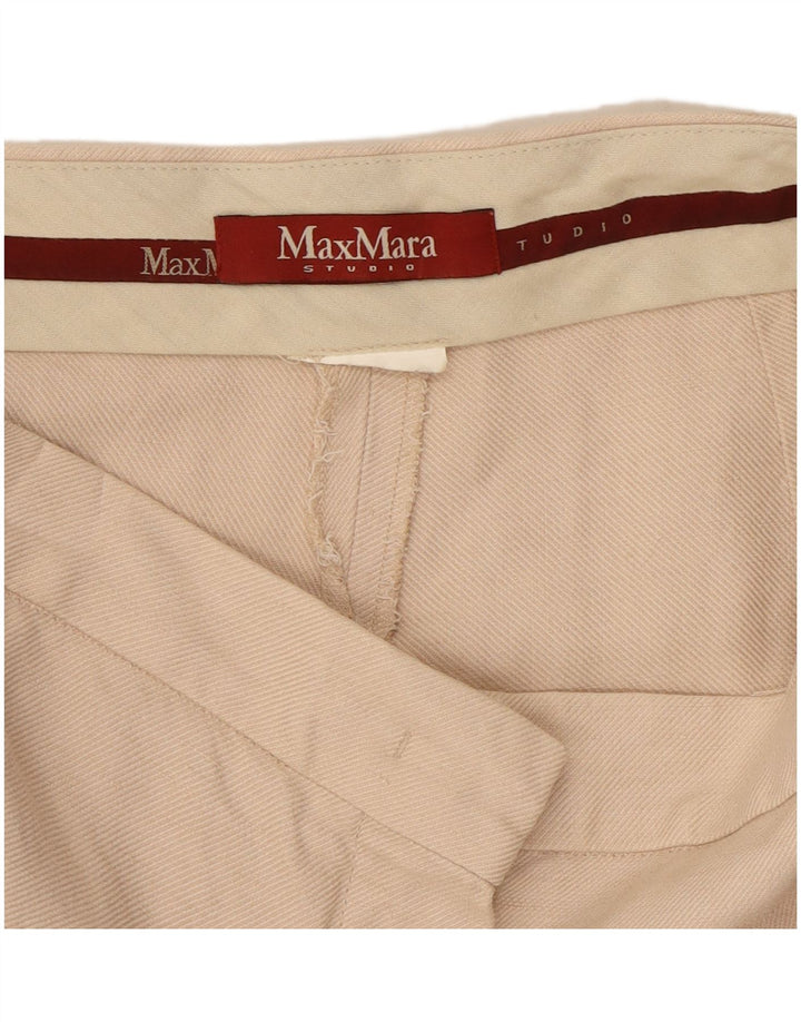 Pantaloni Capri a gamba larga da donna Max Mara W28 L21 Beige